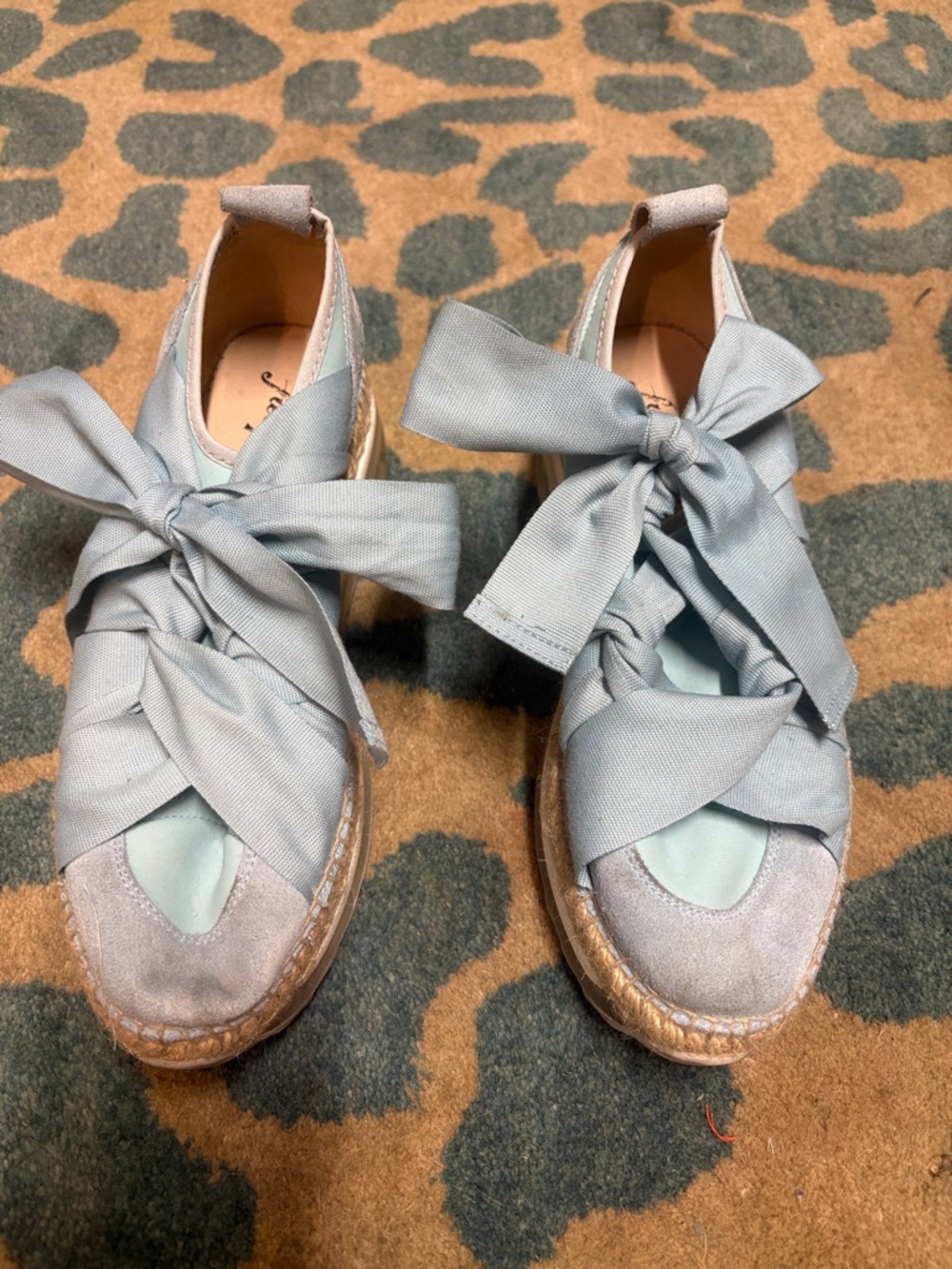 Free People Light Blue Ribbon Espadrille Sneakers